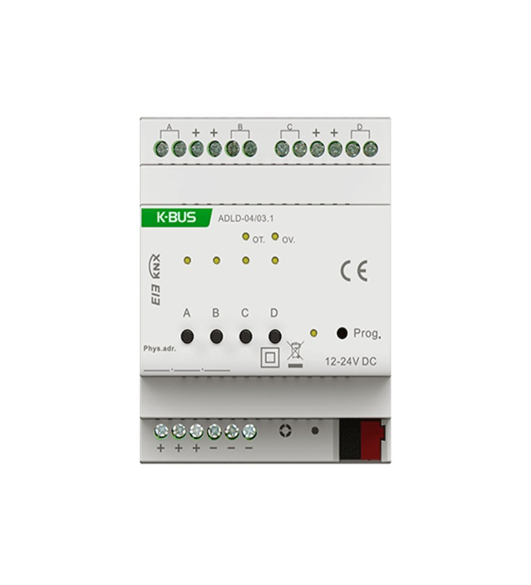 KNX Switch, Dimming and SCR Actuators—up to 24‑fold switching, 1–10 V & DALI dimming with status feedback.
